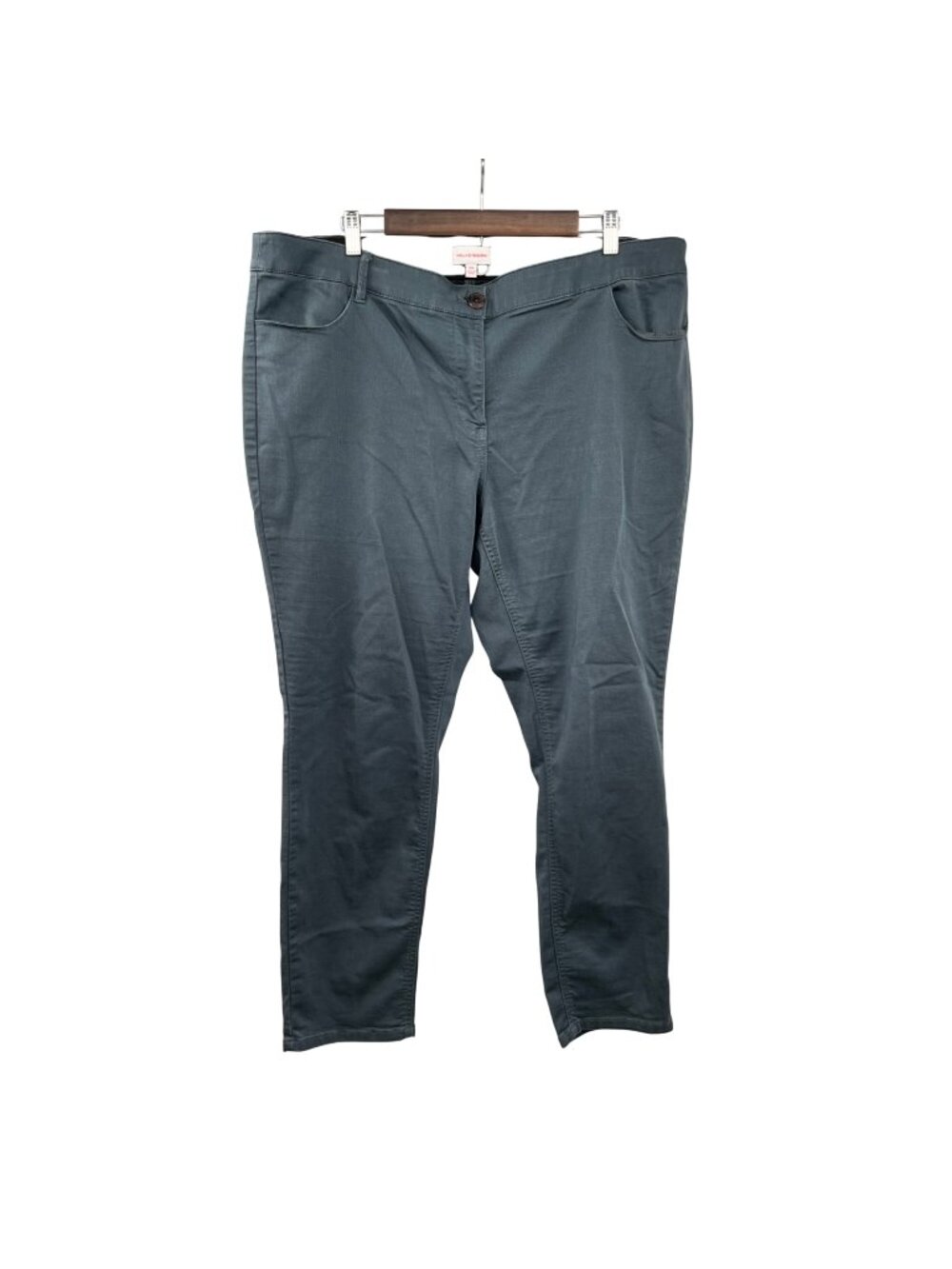 Molly & Isadora Womens Stretch Dress Pants Blue Gray High Rise Size 18W